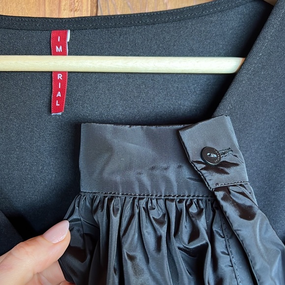 NWOT Imperial Bodysuit with Puffed Taffeta Sleeves Italian Made - Picture 4 of 6